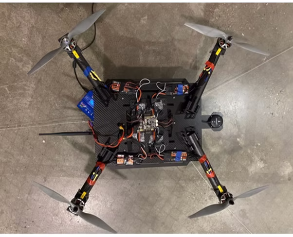 Custom-built drone based on a blueprint